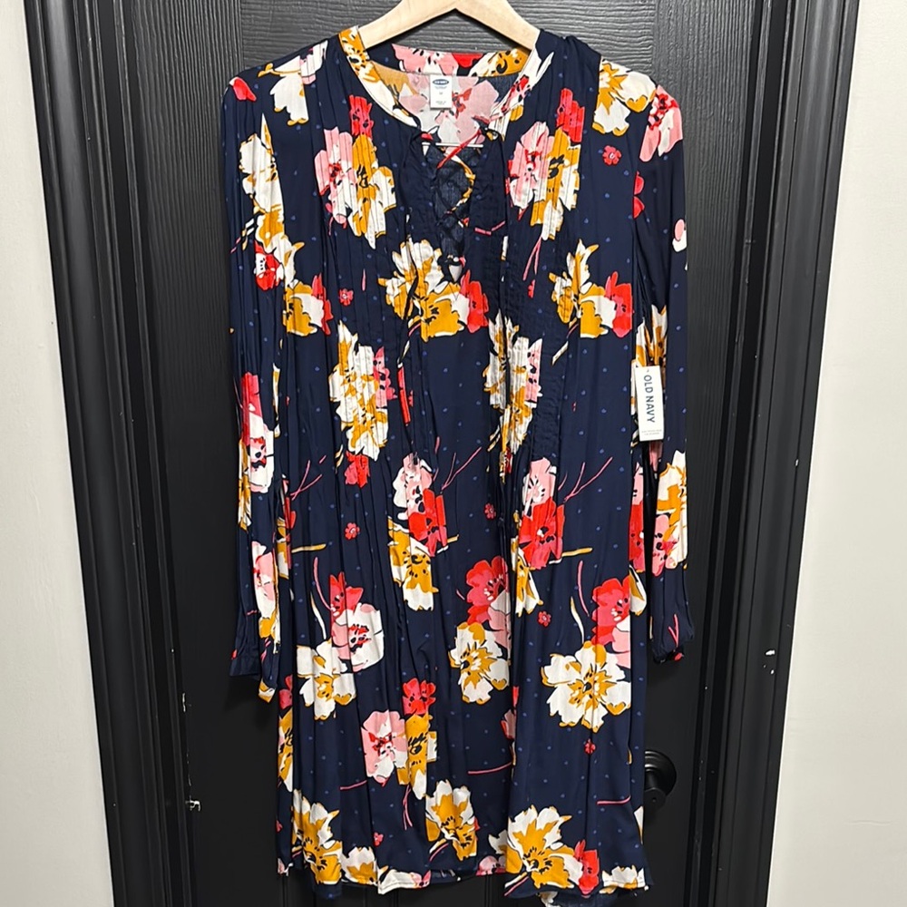 Old Navy Orange and Yellow Long Sleeve Sundress